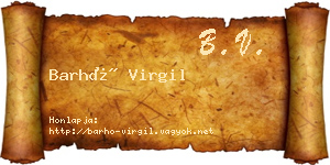 Barhó Virgil névjegykártya
